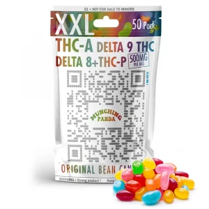 Munching Panda 500 mg delta 9 thc + thc-p + thc-a original beans 50 pack