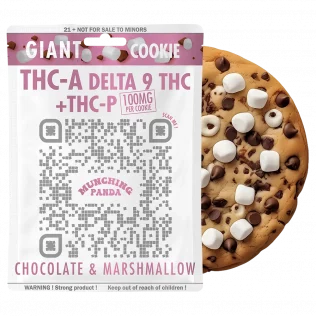 Munching Panda 100mg delta 9 thc + thc-p + thc-a chocolate & marshmallow cookie bag