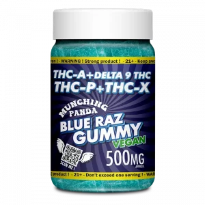Munching Panda Blue Raz Gummy THC-A + THC-P + THC-X + Delta 9 THC 500mg