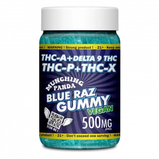 Munching Panda Blue Raz Gummy THC-A + THC-P + THC-X + Delta 9 THC 500mg