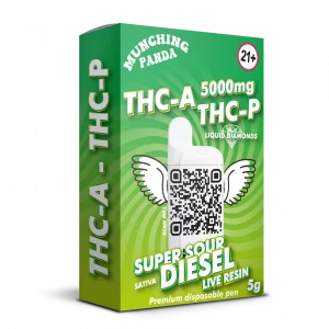 Munching Panda 5000mg Super Sour Diesel Vape Pen THC-A + THC-P