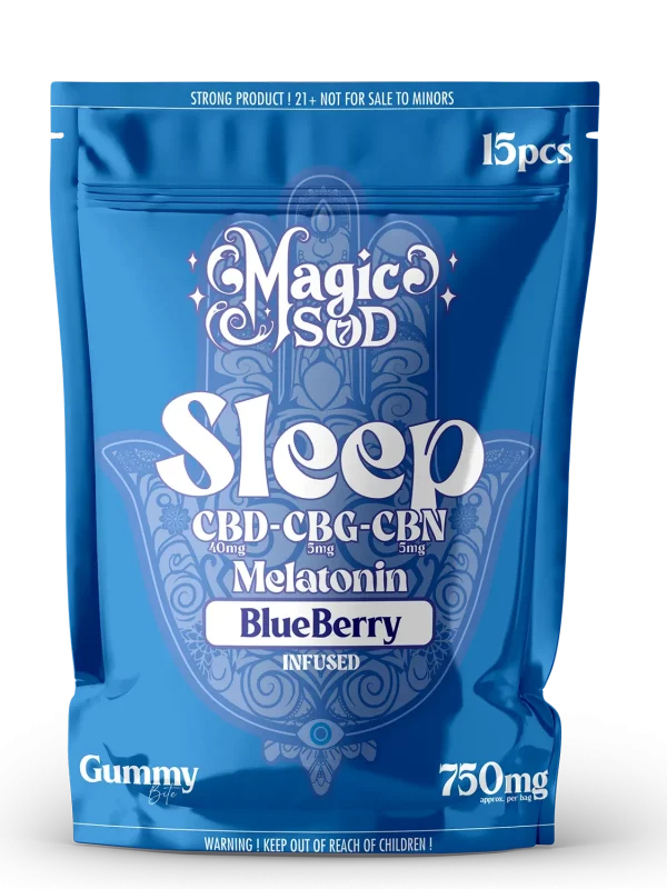 Sleep Blueberry Gummies infused with (CBD + CBG + CBN @ 750mg) + Melatonin